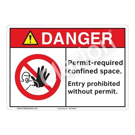 ANSI/ISO Compliant Danger Permit Required Safety Signs Indoor/Outdoor Aluminum (BE) 12 X 18